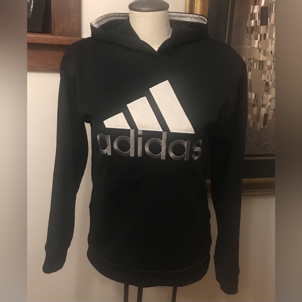 Adidas Black Hoodie (Womens/Youth) - Size Large (Youth 14-16) see measurements